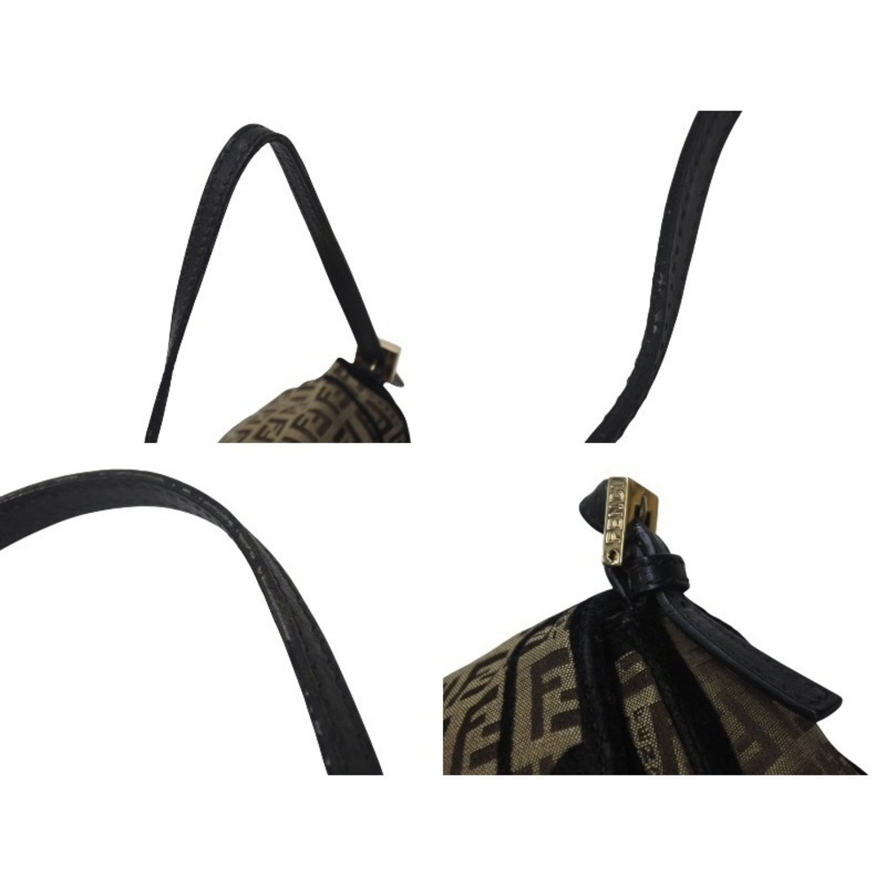Fendi canvas Zucca Bucket black handbag brown Mamma - Picture 5 of 10